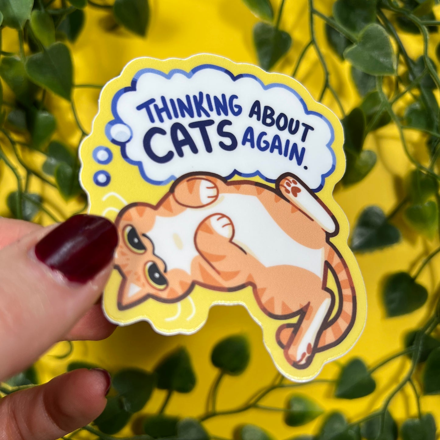 Thinking About Cats | Vinyl Sticker