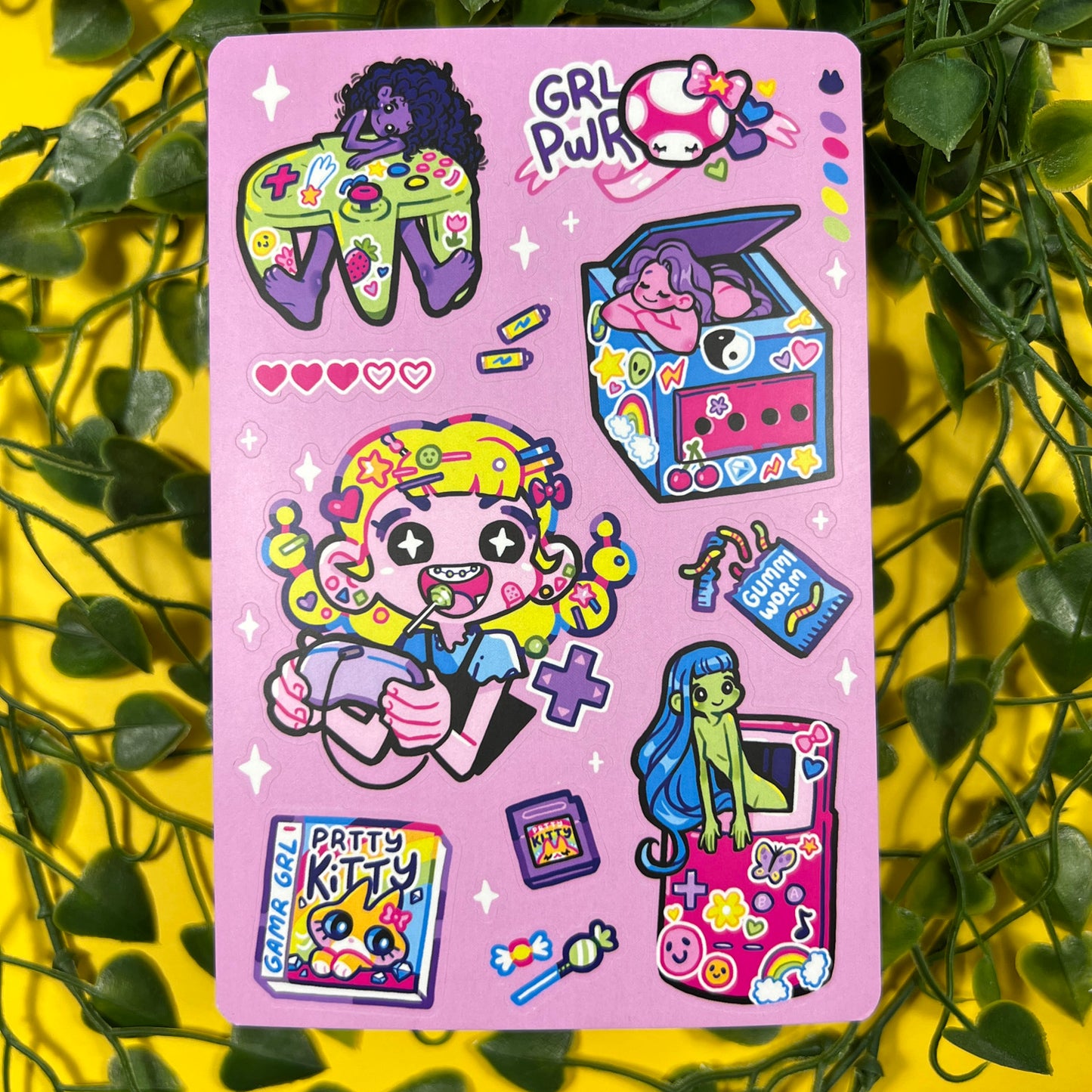 Retro Gamer Girl | Sticker Sheet