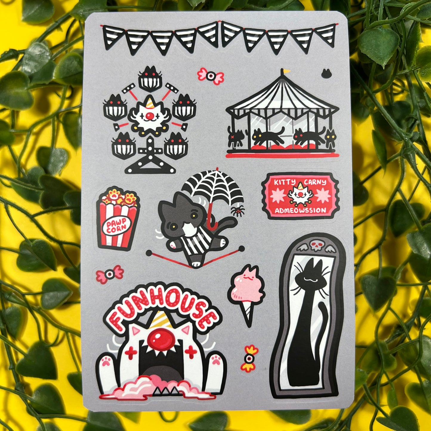 Creepy Kitty Carnival | Sticker Sheet